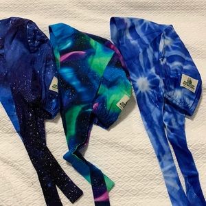 Green Scrubs brand new scrub caps, set of 3